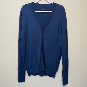 NWT Buttoned Down Navy Blue‎ Button Up Men's Cardigan Size Large 100% Cotton